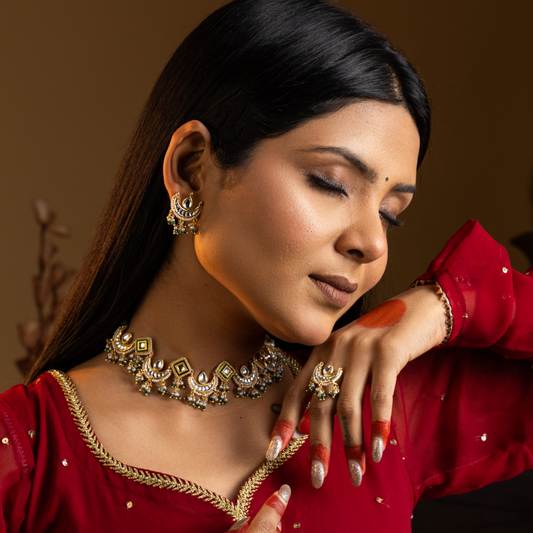 Chandrabindu Choker set with ring