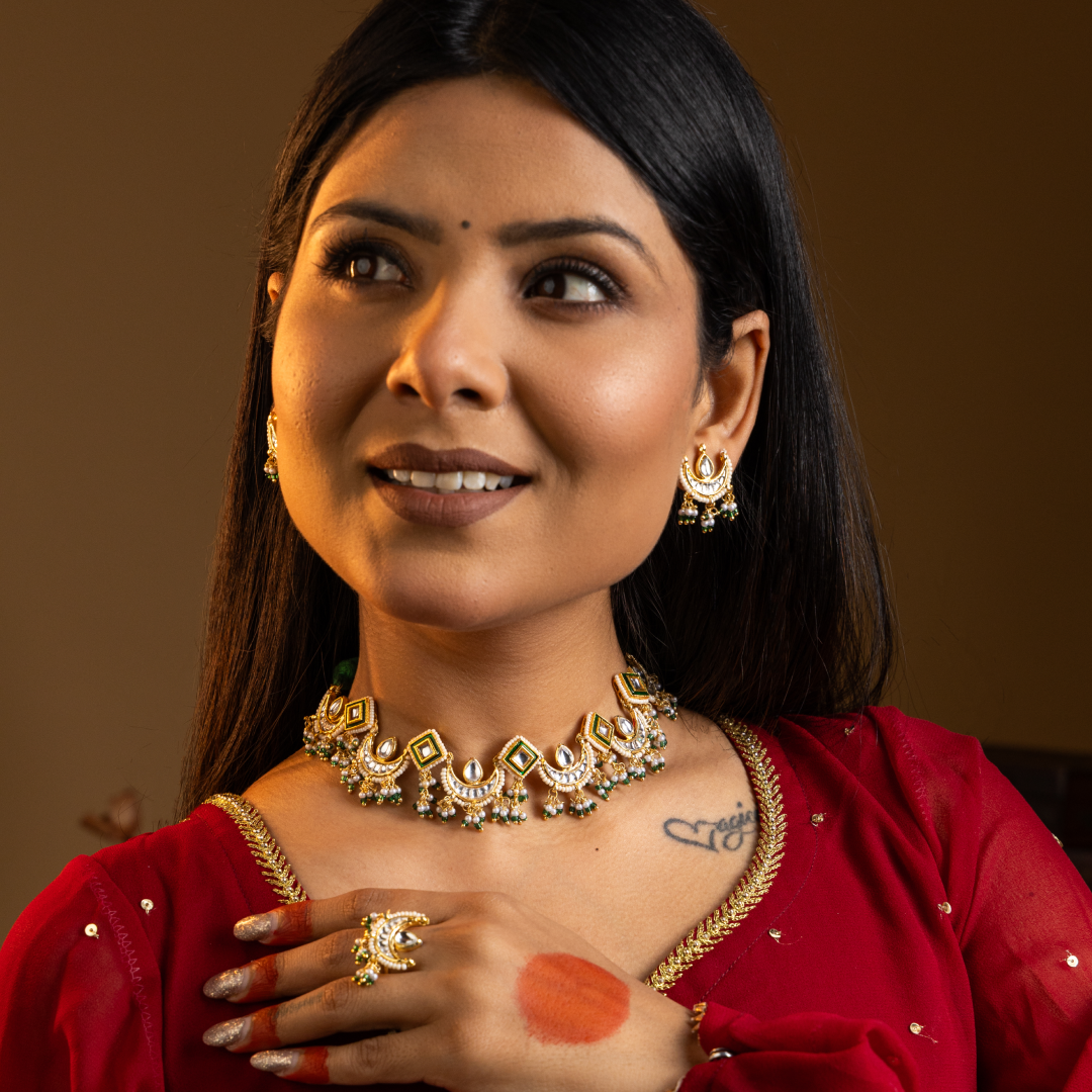 Chandrabindu Choker set with ring